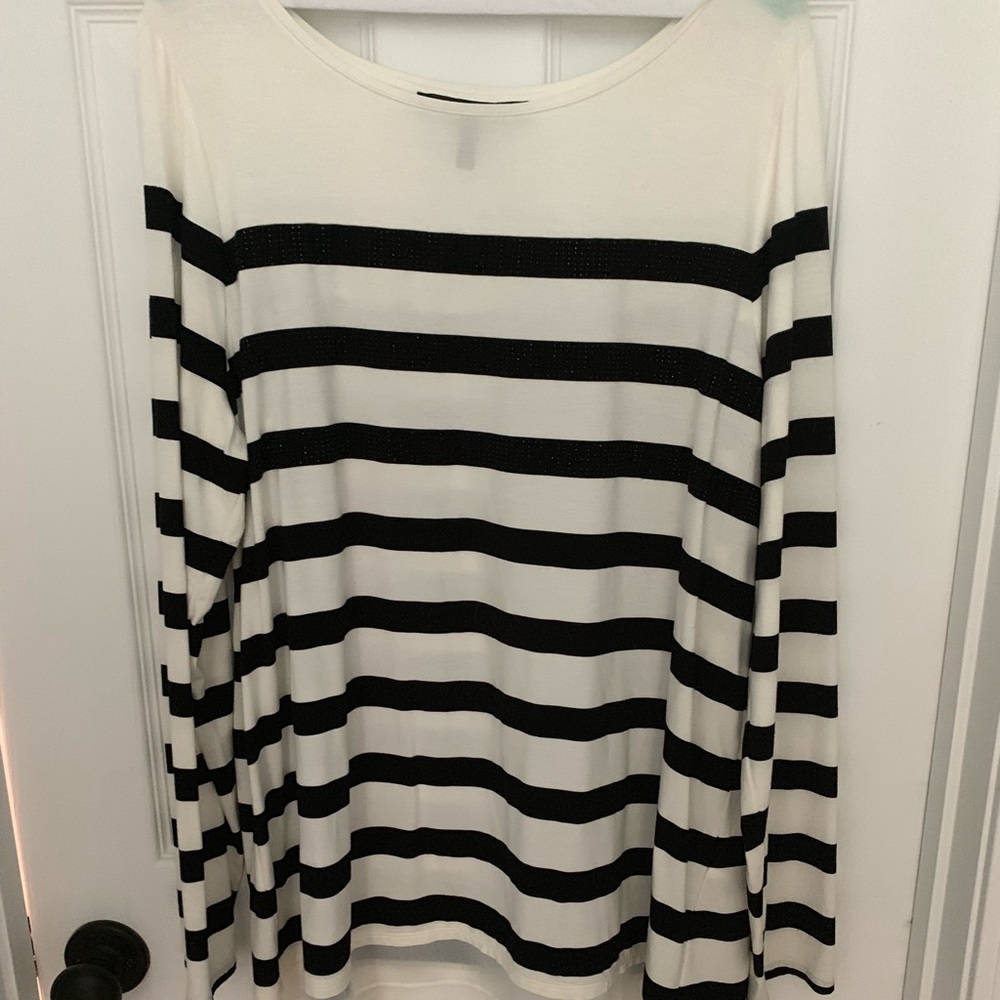 Black and white sequin top